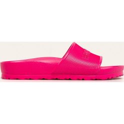 Birkenstock - Klapki Barbados. Klapki damskie Birkenstock, bez wzorów, z materiału, bez obcasa, na obcasie. Za 149,90 zł.
