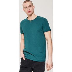 T-shirty męskie: Gładki t-shirt – Turkusowy