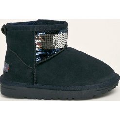 Tommy Hilfiger - Śniegowce dziecięce. Niebieskie śniegowce dziewczęce TOMMY HILFIGER, bez zapięcia. W wyprzedaży za 219,90 zł.