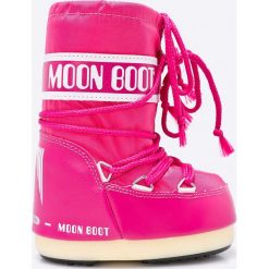 Moon Boot - Śniegowce dziecięce Nylon Bouganville. Różowe śniegowce dziewczęce marki Moon Boot, z okrągłym noskiem, bez zapięcia. Za 329,90 zł.