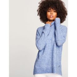 Miękki sweter ze stójką - Niebieski. Niebieskie golfy damskie marki Reserved, s, ze stójką. Za 119,99 zł.