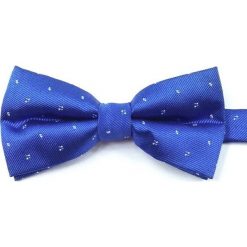 Niebieska Mucha w Drobny Wzór, Męska MUVRN0033. Niebieskie muszki męskie Vernon, w paski, eleganckie. Za 29,00 zł.