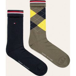 Tommy Hilfiger - Skarpetki (2-pack). Zielone skarpetki męskie TOMMY HILFIGER, bez wzorów, z elastanu. Za 44,90 zł.
