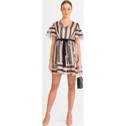 SUKIENKA twinset. Czarne sukienki damskie Twinset, w paski, z tkaniny, krótkie, mini. Za 1129,00 zł.
