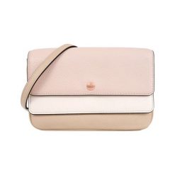 Skórzana torebka w kolorze kremowo-beżowo-różowym - 21 x 14 x 3 cm. Różowe torebki klasyczne damskie Michael Kors Accessoires, w paski, ze skóry, na ramię, bez dodatków. W wyprzedaży za 703,95 zł.