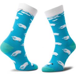 Skarpety Wysokie Unisex CUP OF SOX - Przewrotnie Włochaty Sieciech Niebieski. Niebieskie skarpetki damskie marki Cup of sox, z elastanu. Za 24,00 zł.
