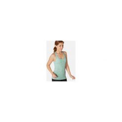 Top Gym & Pilates 500 damski. Różowe topy damskie NYAMBA, m, bez wzorów, z elastanu, bez rękawów, na jogę i pilates. Za 19,99 zł.