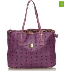 Torebki klasyczne damskie: Skórzana torebka w kolorze fioletowym – 44,5 x 27 x 18 cm