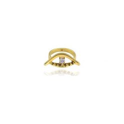 Pierścionek Oculus. Żółte pierścionki damskie Aleksandra puchacz jewellery, z cyrkonią, złote. Za 170,00 zł.