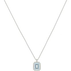 Naszyjnik - złoto 750, Brylant 0,14ct,akwamaryn. Żółte naszyjniki męskie W.KRUK, z brylantem, złote. Za 5990,00 zł.