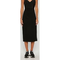 Hugo - Spódnica. Czarne spódniczki damskie HUGO, na co dzień, s, z aplikacjami, z elastanu, casualowe, midi, proste. Za 499,90 zł.