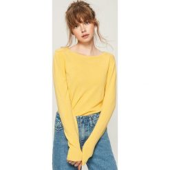 Sweter basic - Żółty. Żółte swetry damskie marki Sinsay, s, bez wzorów, bez rękawów, bez kaptura. Za 49,99 zł.
