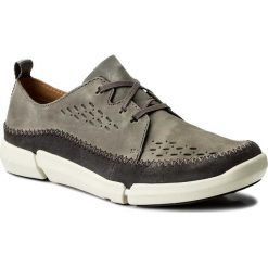 Półbuty CLARKS - Trifri Lace 261280127 Grey Nubuck. Szare półbuty męskie Clarks, na co dzień, bez wzorów, ze skóry, bez zapięcia. W wyprzedaży za 189,00 zł.