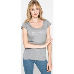 Guess Jeans - Koszulka piżamowa. Szare piżamy damskie Guess Jeans, s, z nadrukiem, z jeansu, bez rękawów. W wyprzedaży za 69,90 zł.