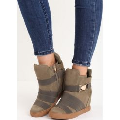 Sneakersy damskie: Khaki Sneakersy Fast Seams