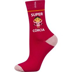 Soxo - Skarpetki dziecięce. Czerwone skarpetki dziewczęce Soxo, bez wzorów, z elastanu. Za 16,99 zł.