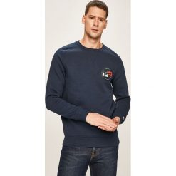Tommy Jeans - Bluza. Niebieskie bluzy męskie Tommy Jeans, s, z nadrukiem, z bawełny, z okrągłym kołnierzem, bez rękawów, bez kaptura. W wyprzedaży za 299,90 zł.