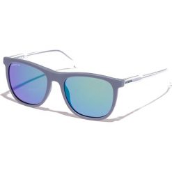 Okulary męskie w kolorze szaro-zielono-niebieskim. Szare okulary przeciwsłoneczne męskie marki Lacoste Sunglasses, z tworzywa sztucznego. W wyprzedaży za 181,95 zł.
