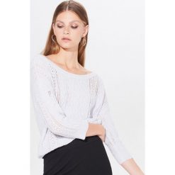 Ażurowy sweter oversize - Niebieski. Niebieskie swetry damskie Mohito, xl, w ażurowe wzory. W wyprzedaży za 39,99 zł.