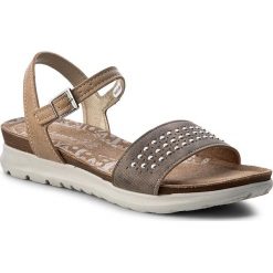 Sandały INBLU - TUD87R81 Khaki. Pomarańczowe klapki damskie Inblu, z aplikacjami, ze skóry ekologicznej, bez obcasa. W wyprzedaży za 44,99 zł.