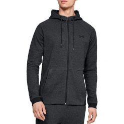 Under Armour Unstoppable 2X Knit FZ Hoodie 1320722-001 bluzy męskie czarne S. Czarne bluzy męskie Under Armour, s, bez wzorów, z bawełny, sportowe, z kapturem, bez rękawów, bez kaptura. W wyprzedaży za 249,99 zł.