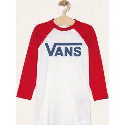 Vans - Longsleeve dziecięcy 129-173 cm. Białe t-shirty chłopięce Vans, z nadrukiem, z bawełny, z długim rękawem. Za 119,90 zł.