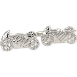Stylowe, Męskie Spinki do Mankietów -ALTIES- ŚCIGACZE, Motocykle, Motory SPMALT0254. Szare spinki do mankietów męskie Alties. Za 45,00 zł.