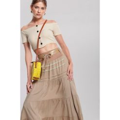 Khaki Spódnica Pappy. Brązowe spódniczki damskie other, s, bez wzorów, maxi. Za 59,99 zł.
