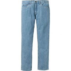 Dżinsy Slim Fit Straight bonprix niebieski "bleached”. Niebieskie jeansy męskie bonprix, m, bez wzorów, z jeansu. Za 74,99 zł.