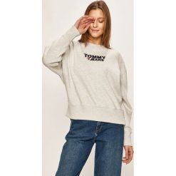 Tommy Jeans - Bluza. Szare bluzy damskie Tommy Jeans, s, z aplikacjami, z bawełny, bez rękawów, bez kaptura. Za 399,90 zł.