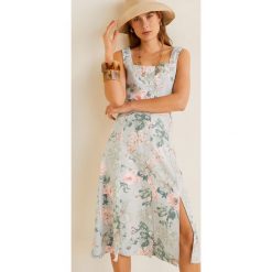 Mango - Spódnica Robe. Różowe spódniczki damskie Mango, s, bez wzorów, z bawełny, midi, rozkloszowane. Za 119,90 zł.