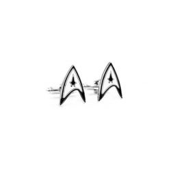 Biało-czarne spinki do mankietów - Star Trek U84. Czarne spinki do mankietów męskie Modini Moda Męska, ze stali. Za 49,51 zł.