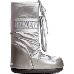 Śniegowce MOON BOOT GLANCE. Szare śniegowce damskie Moon Boot, na zimę, z satyny, glamour, bez zapięcia. W wyprzedaży za 515,00 zł.