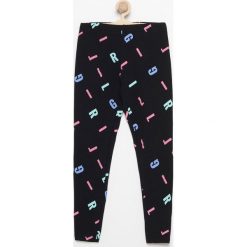 Legginsy dziewczęce: Wzorzyste legginsy – Czarny