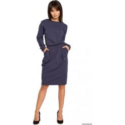 Sukienka z gumą w pasie - niebieska (B-060). Niebieskie sukienki damskie Pakamera, bez wzorów, z elastanu, bez kołnierzyka, bez rękawów, midi. Za 149,00 zł.