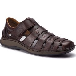 Sandały RIEKER - 05279-25 Braun. Pomarańczowe klapki męskie Rieker, bez wzorów, ze skóry. Za 279,00 zł.