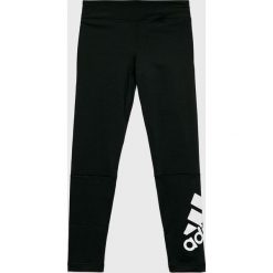 Adidas Performance - Legginsy dziecięce 140-170 cm. Czarne spodnie dziewczęce adidas Performance, z nadrukiem, z elastanu. Za 139,90 zł.