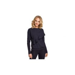 Bluzy Moe M331 Bluza z falbanką. Czarne bluzy damskie Moe, s, bez wzorów, bez rękawów, bez kaptura. Za 99,00 zł.