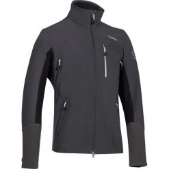 Kurtka jeździecka Softshell 500 męska. Szare kurtki męskie FOUGANZA, m, bez wzorów, z elastanu, bez kaptura, do jazdy konnej. Za 249,99 zł.