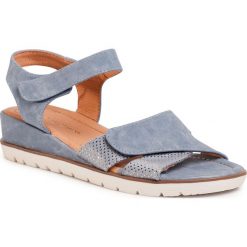 Sandały CLARA BARSON - WS5081-01 Blue. Niebieskie klapki damskie Clara Barson, bez wzorów, ze skóry ekologicznej, bez obcasa, na obcasie. Za 79,99 zł.