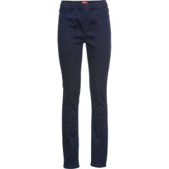 Jegginsy ocieplane bonprix ciemnoniebieski. Niebieskie legginsy bonprix, z jeansu. Za 99,99 zł.