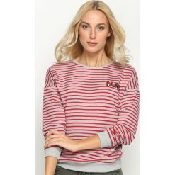 Bluzy damskie: Szaro-Czerwona Bluza Merry Heart