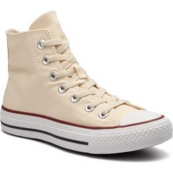 Trampki CONVERSE - All Star Hi M9162 Natural White. Brązowe półbuty damskie Converse, bez wzorów, z materiału, bez zapięcia. W wyprzedaży za 219,00 zł.