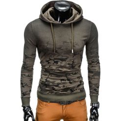 Bluzy męskie: BLUZA MĘSKA Z KAPTUREM B774 - KHAKI/MORO
