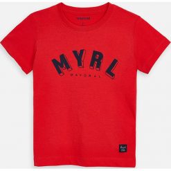 Mayoral - T-shirt dziecięcy 92-134 cm. Żółte t-shirty chłopięce Mayoral, z nadrukiem, z bawełny, bez rękawów. Za 43,90 zł.