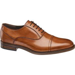 Eleganckie półbuty męskie AM SHOE AM SHOE brązowe. Pomarańczowe buty wizytowe męskie AM SHOE, bez wzorów, ze skóry, eleganckie, na sznurówki. Za 199,90 zł.
