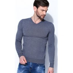 Swetry klasyczne męskie: Ciemnoszary Sweter Smart Casual