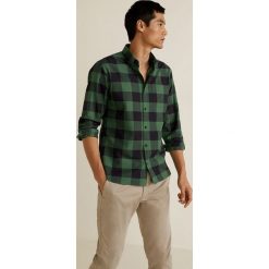 Mango Man - Koszula Claude. Szare koszule męskie na spinki Mango Man, l, w kratkę, z bawełny, button down, z długim rękawem. Za 139,90 zł.