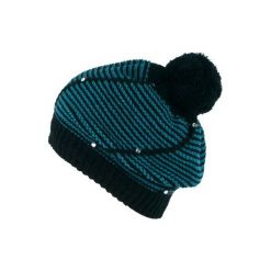 Czapka damska Paseczki czarno-turkusowa. Czarne czapki zimowe damskie Art of Polo. Za 39,22 zł.