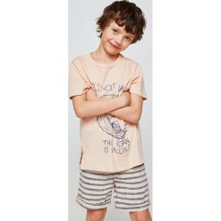 Mango Kids - T-shirt dziecięcy Contest 110-164 cm. Szare t-shirty chłopięce marki Mango Kids, z nadrukiem, z bawełny, z okrągłym kołnierzem. W wyprzedaży za 19,90 zł.